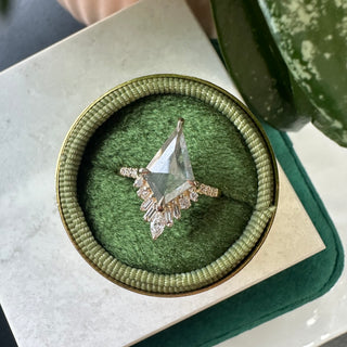 3.52 Carat Icy White Kite Diamond Engagement Ring, Wren Setting