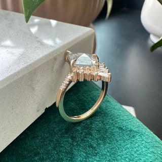 3.52 Carat Icy White Kite Diamond Engagement Ring, Wren Setting