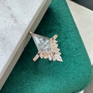 3.52 Carat Icy White Kite Diamond Engagement Ring, Wren Setting