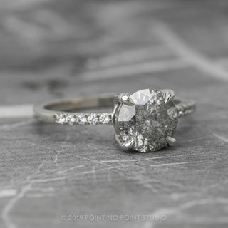 1.45 Carat Salt and Pepper Round Diamond Engagement Ring, Jules Setting