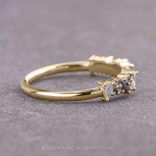Ombre Diamond Wedding Cuff, Gemini Setting, 14K Yellow Gold