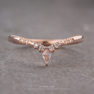 Kora Wedding Ring, Kite Moonstone, 8 Diamond, Round Band