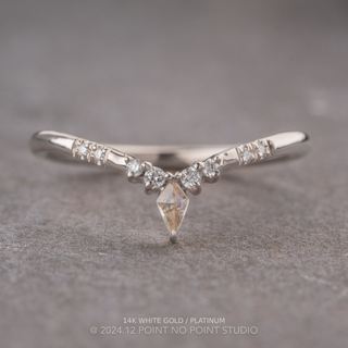 Kora Wedding Ring, Kite Moonstone, 8 Diamond, Round Band