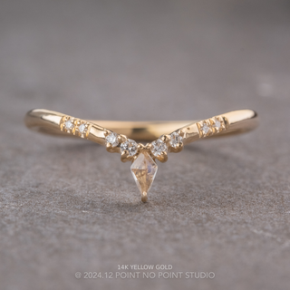 Kora Wedding Ring, Kite Moonstone, 8 Diamond, Round Band