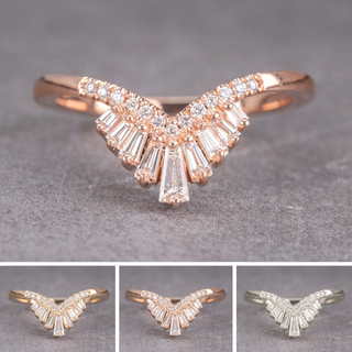Large Mabel Wedding Ring, 22 Diamond