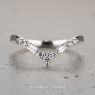 Large Paloma Wedding Ring, 9 Diamond, Loaf Band
