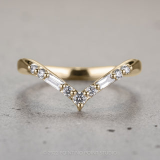 Large Paloma Wedding Ring, 9 Diamond, Loaf Band