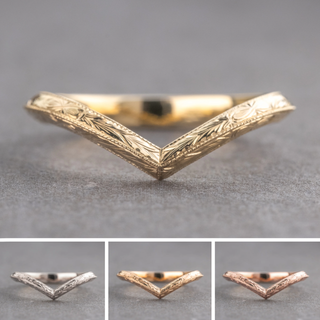Vintage Louise Wedding Ring, Knife Edge Band