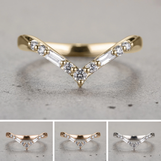 Large Paloma Wedding Ring, 9 Diamond, Loaf Band