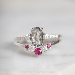 Catherine Wedding Ring, 5 Ruby and Diamond, Loaf Band