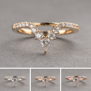 Large Cassiopeia Wedding Ring, 17 Diamond