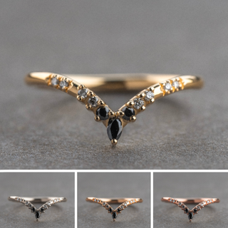 Large Flora Wedding Ring, 11 Reverse Ombre Diamond, Round Band women's wedding band, Point No Point Studio. Eco-friendly, Recycled Metals, Conflict Free.