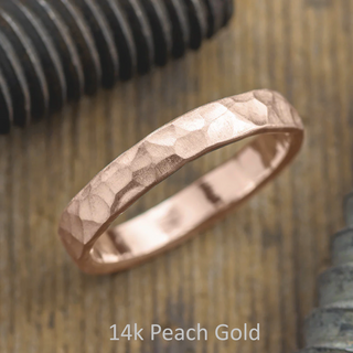 4mm Comfort Fit Mens Wedding Ring, Hammered Matte