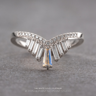 Large Mabel Wedding Ring, 26 Diamond & Moonstone