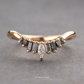 Mae Wedding Ring, 9 Ombre Diamond, Round Band