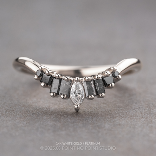Mae Wedding Ring, 9 Ombre Diamond, Round Band