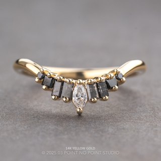 Mae Wedding Ring, 9 Ombre Diamond, Round Band