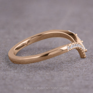 Round & Baguette Diamond V Band, Maeve Setting, 14K Rose Gold