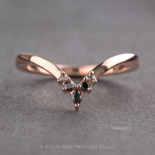 Marquise Diamond Wedding Band, Ombre Freya Setting, 14K Rose Gold