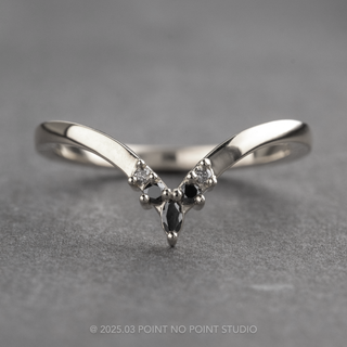 Marquise Diamond Wedding Band, Ombre Freya Setting, Platinum