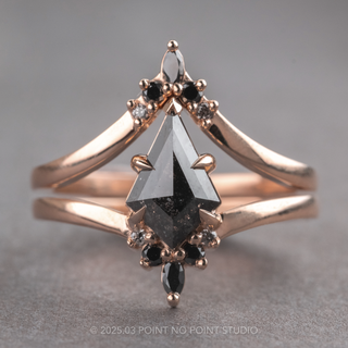 Marquise Diamond Wedding Band, Ombre Freya Setting, 14K Rose Gold