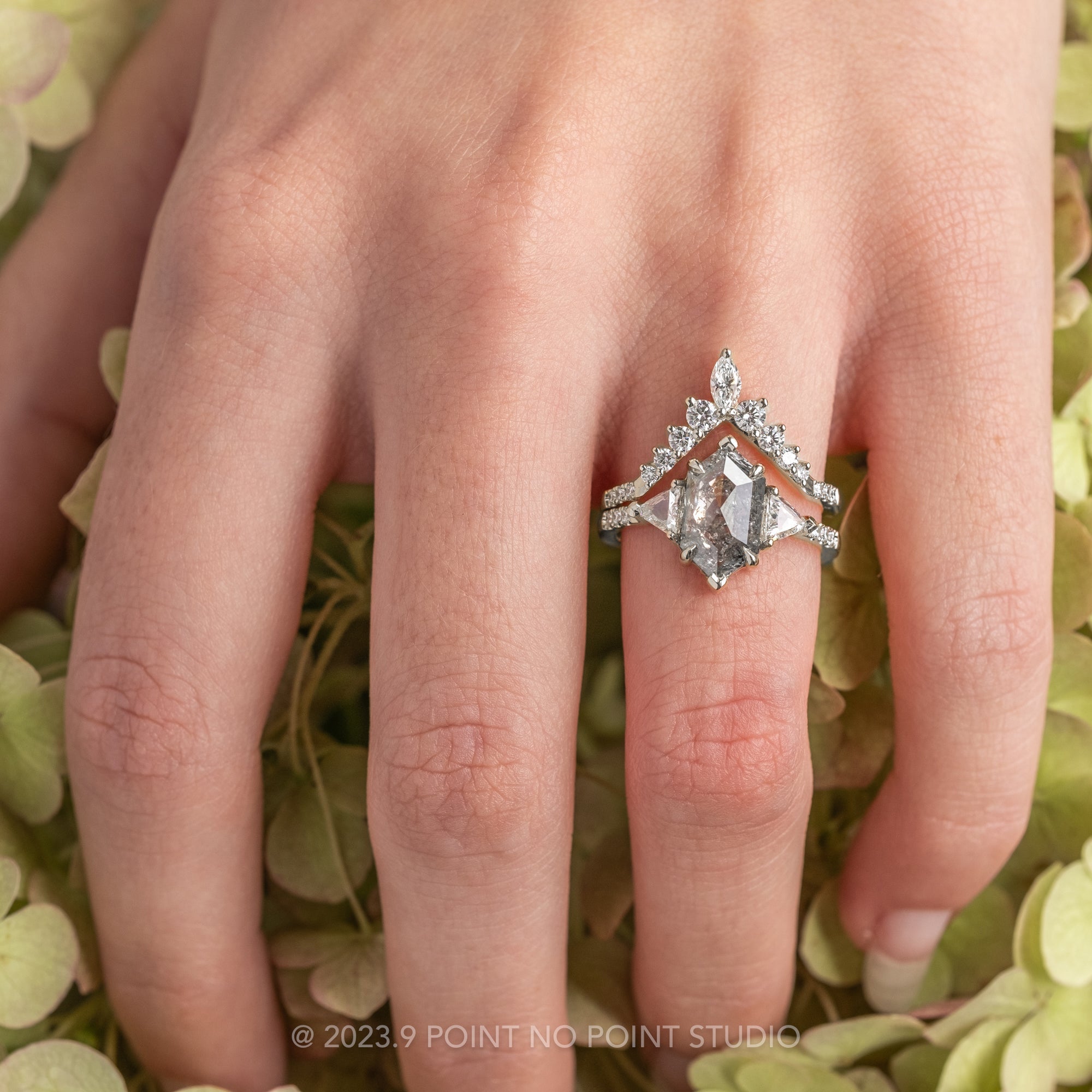 Marquise Diamond Wedding Band, Point No Point Studio