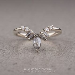 Maxine Wedding Ring, 9 Salt and Pepper & White Diamond