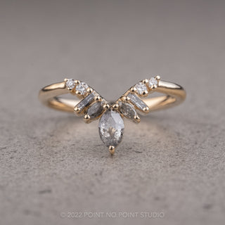 Maxine Wedding Ring, 9 Salt and Pepper & White Diamond