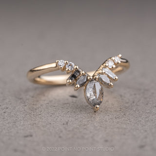 Maxine Wedding Ring, 9 Salt and Pepper & White Diamond
