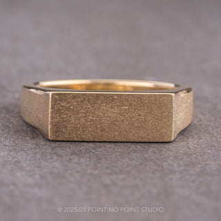 Men's Signet Style Wedding Ring, 14K Yellow Gold