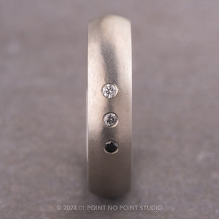 Ombre Diamond Men's Wedding Ring, Platinum