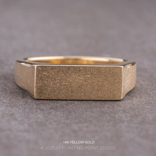 Men's Signet Style Wedding Ring, Matte