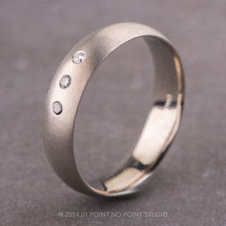 Ombre Diamond Men's Wedding Ring, 14K White Gold