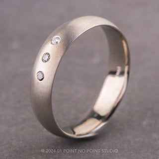 Ombre Diamond Men's Wedding Ring, Comfort Fit, 14K White Gold