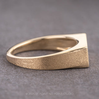 Men's Signet Style Wedding Ring, 14K Yellow Gold