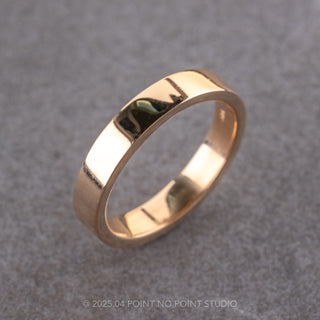 4mm Comfort Fit 14k Peach Gold Mens Wedding Ring, Polished