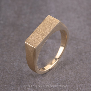 Men's Signet Style Wedding Ring, 14K Yellow Gold