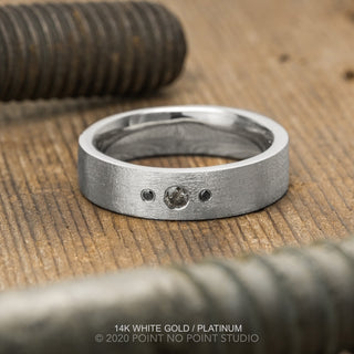 Salt and Pepper Diamond Mens Wedding Band, Comfort Fit