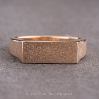 Men's Signet Style Wedding Ring, 14K Rose Gold