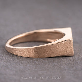 Men's Signet Style Wedding Ring, 14K Rose Gold