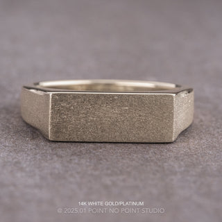 Men's Signet Style Wedding Ring, Matte