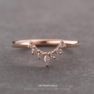 Etta Wedding Ring, 7 Diamond, Round Band