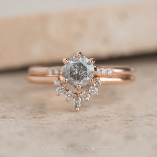 Medium Etta Diamond Contour Band, 14k Peach Gold