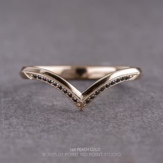 Mackenzie Wedding Ring, Black Diamond women's wedding band, Point No Point Studio. Eco-friendly, Recycled Metals, Conflict Free.