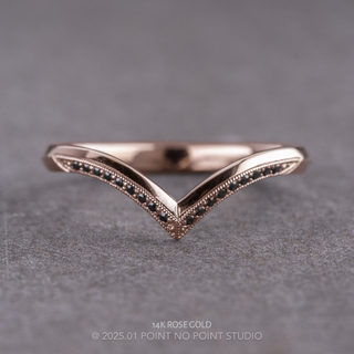 Mackenzie Wedding Ring, Black Diamond women's wedding band, Point No Point Studio. Eco-friendly, Recycled Metals, Conflict Free.