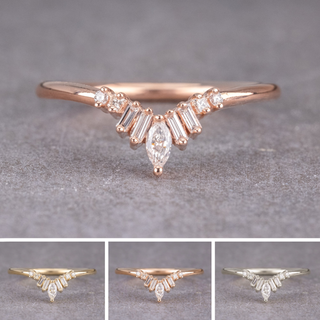 Mae Wedding Ring, 9 Diamond, Round Band