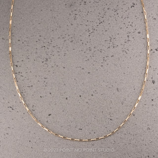 1.2mm Elongated Box, 18" Chain Necklace, 14k Yellow Gold