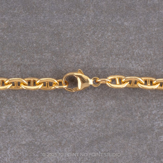 4.5mm Curbed Anchor, 16" Chain Necklace, 14k Yellow Gold Filled
