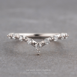 Noelle Wedding Ring, 10 White Diamond women's wedding band, Point No Point Studio. Eco-friendly, Recycled Metals, Conflict Free.