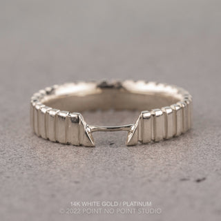 Notched Wedding Ring Cuff, 4mm Polished